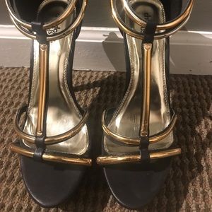 Charlotte Russe black slipper with gold